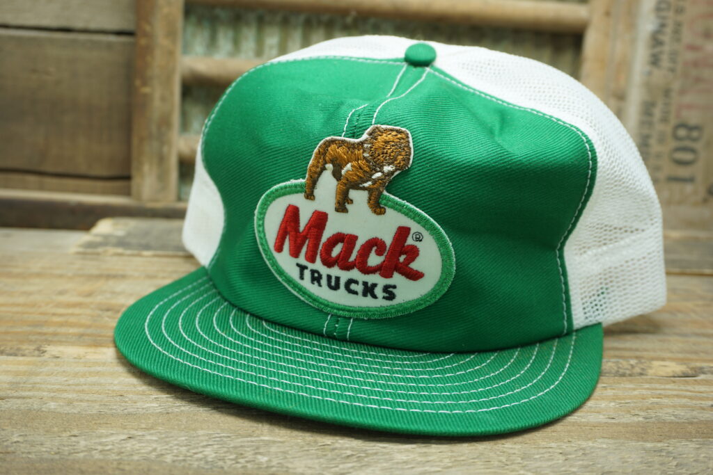 Hittings Rock American Truck Mack Logo Trucker Baseball Snapback Cap Hat White Navy 