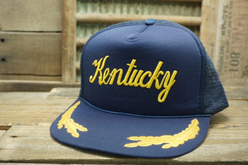 Vintage Kentucky Mesh Gold Leaf Snapback Trucker Hat Cap