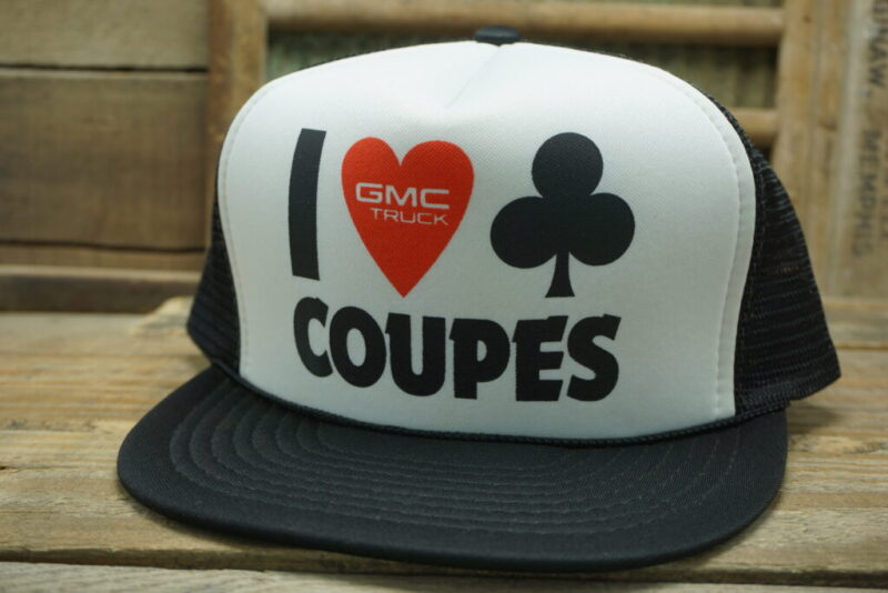 Vintage I Heart Club Coupes GMC TRUCK Mesh Snapback Trucker Hat Cap