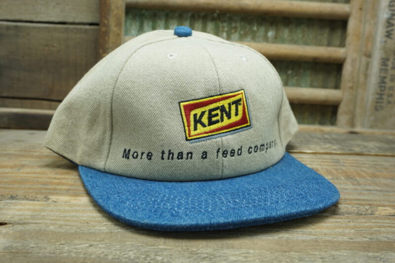 Vintage Kent Feeds More than a feed company Denim Snapback Trucker Hat Cap K Products Made In USA