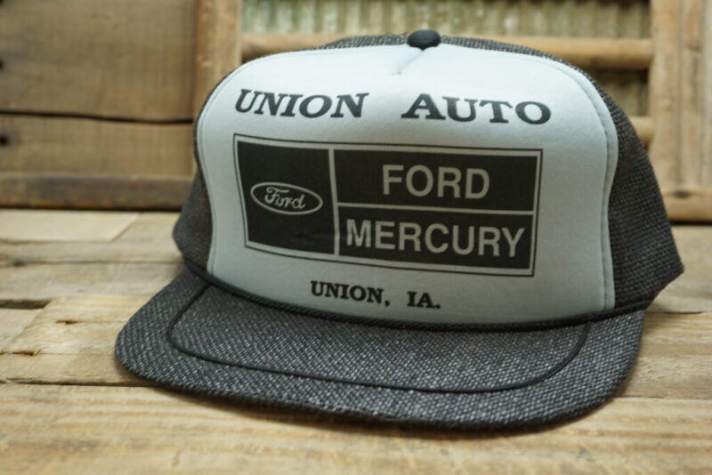 Vintage Union Auto Ford Mercury Union Iowa Snapback Trucker Hat Cap