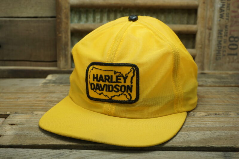 Vintage Harley Davidson Winter Ear Flap Patch Snapback Trucker Hat Cap