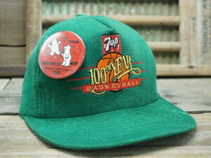 7UP 100th Year of Basketball Hat with Winterfest 1993 Button