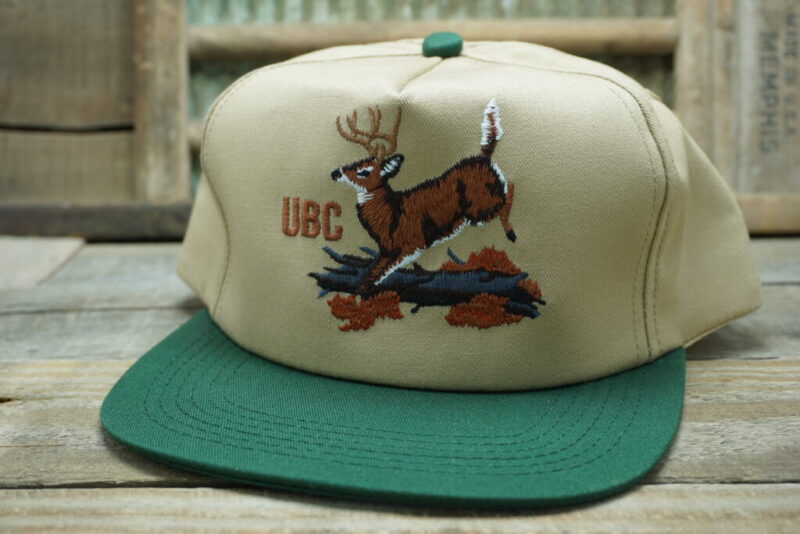 Vintage United Building Center UBC Buck Deer Snapback Trucker Hat Cap America's Legend Made In USA