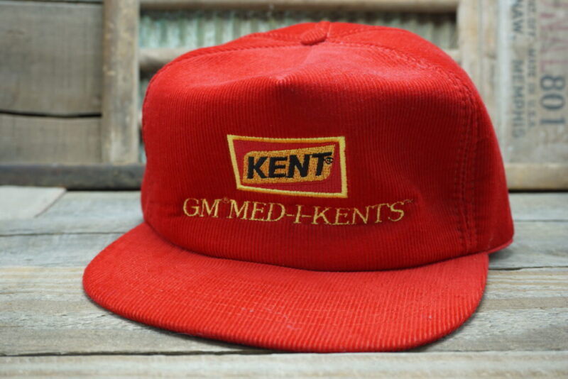 Vintage Kent GM Med-I-Kents Corduroy Snapback Trucker Hat Cap Made In USA