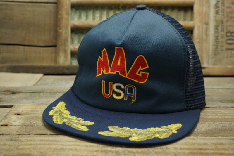 Vintage MAC Tools USA Mesh Gold Leaf Snapback Trucker Hat Cap Made In USA
