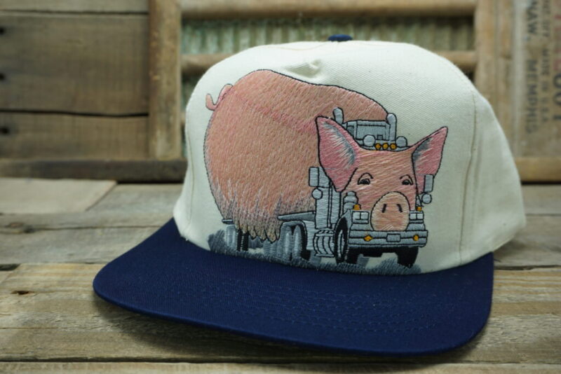 Vintage Premix For Swine Ivomec Pig Semi Pork Truck Snapback Trucker Hat Cap