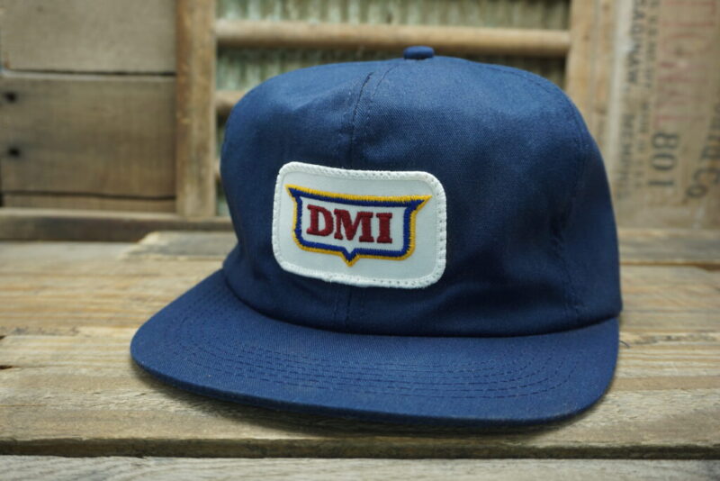 Vintage DMI Farm Equipment Patch Snapback Trucker Hat Cap K Products Made In USA