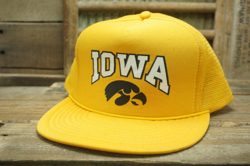 Vintage Iowa Hawkeyes Mesh Snapback Trucker Hat Cap
