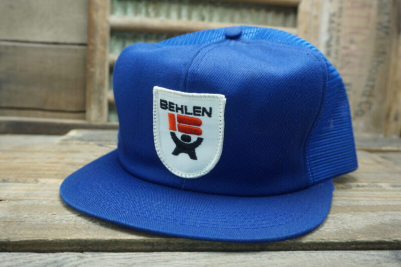 Vintage Behlen Building Systems Mesh Patch Snapback Trucker Hat Cap K Brand Made In USA
