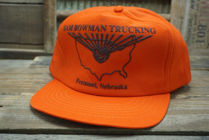 Vintage Sam Bowman Trucking SBT Fremont Nebraska Snapback Trucker Hat Cap Made In USA