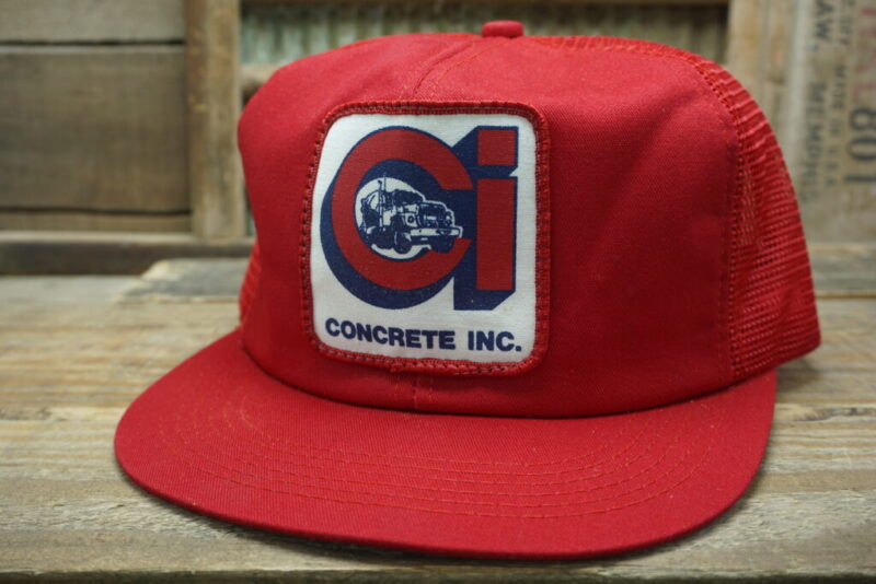 Vintage CI Concrete Inc Mixer Truck Mesh Patch Snapback Trucker Hat Cap K Products Made In USA