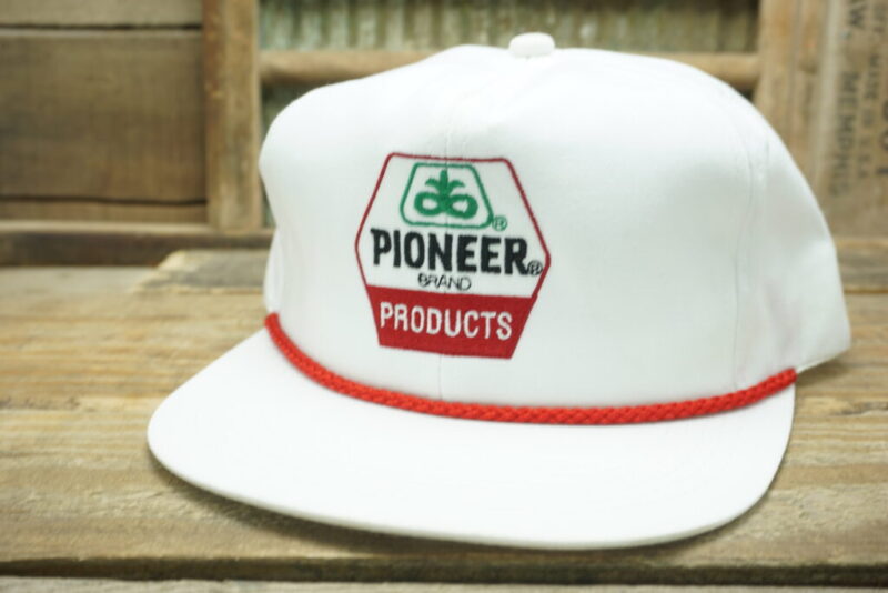 Vintage Pioneer Brand Products Seed hi-bred int'l inc Rope Snapback Trucker Hat Cap K products Made In USA
