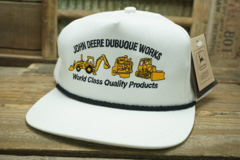 Vintage John Deere Dubuque Works Tractors Snapback Trucker Hat Cap K Products Made In USA