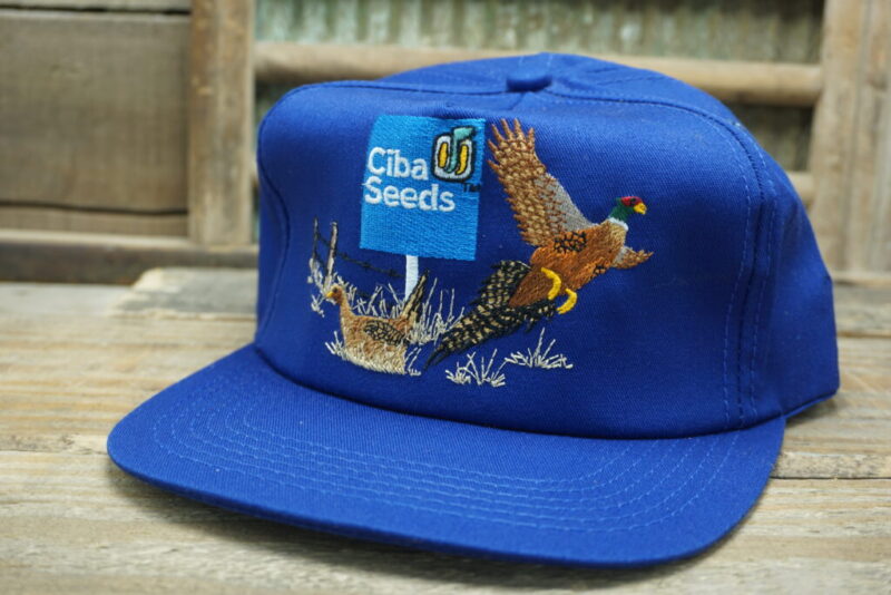 Vintage Ciba Seeds Pheasant Snapback Trucker Hat Cap K Products Made in USA