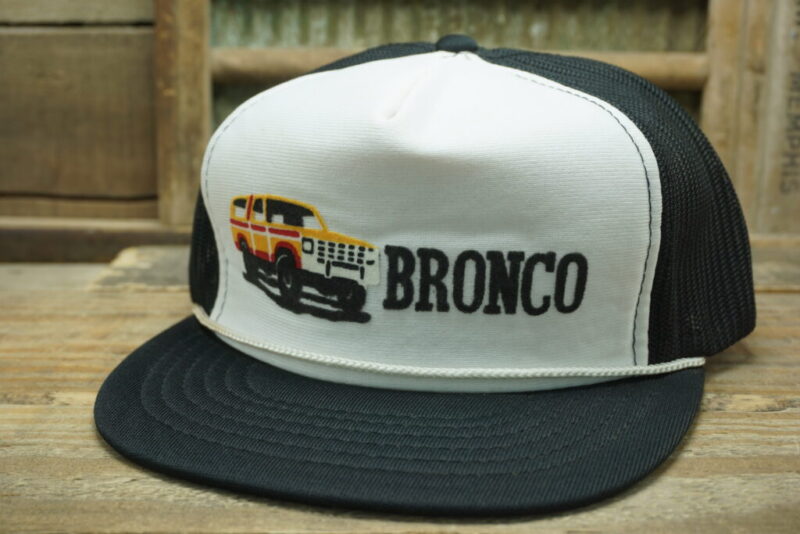 Vintage Ford Bronco Mesh Snapback Trucker Hat Cap Rope