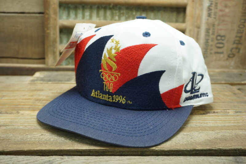 Vintage 1996 USA Summer Olympics 100th Anniversary Hat Atlanta, Georgia Logo Athletic Snapback With tags Shark Tooth Trucker Hat Cap