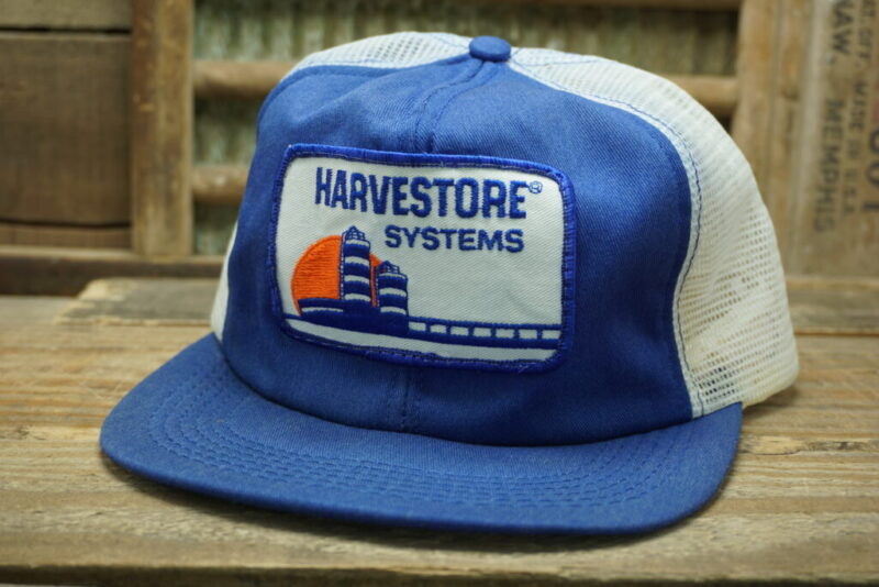 Vintage Harvestore Systems Silos Storage Mesh Patch Made In USA Snapback Trucker Hat Cap