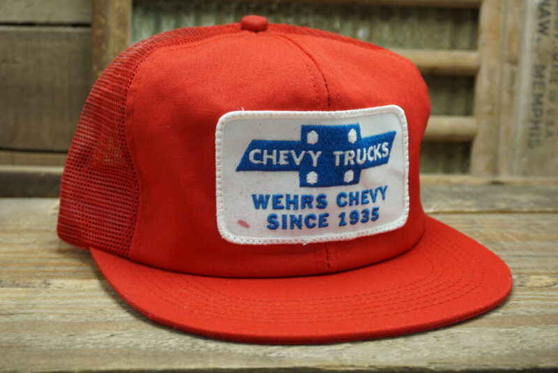 Vintage Chevy Trucks Wehrs Chevrolet Since 1935 Mesh Patch Snapback Trucker Hat Cap K Products Made In USA