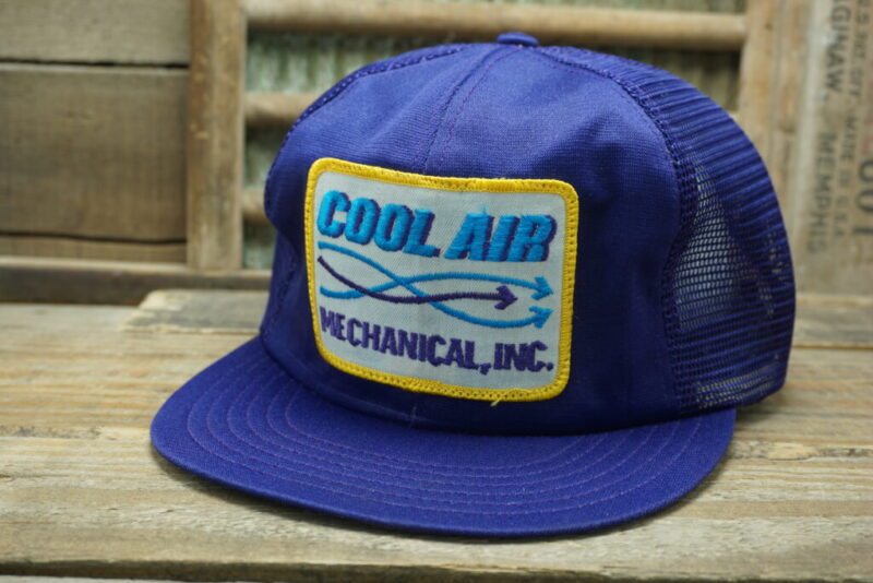 Vintage Cool Air Mechanical, INC Mesh Patch Snapback Trucker Hat Cap Made In USA