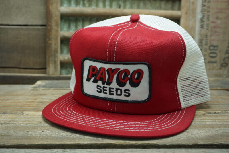Vintage Payco Seeds Mesh Patch Snapback Trucker Hat Cap K Brand Made In USA