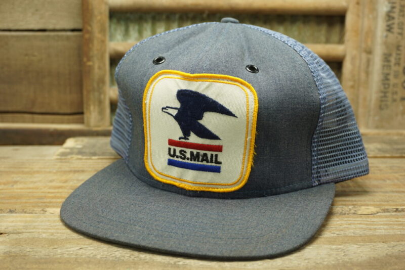 Vintage U.S. Mail Mesh Patch Eagle United States Postal Service Snapback Trucker Hat Cap Made in USA