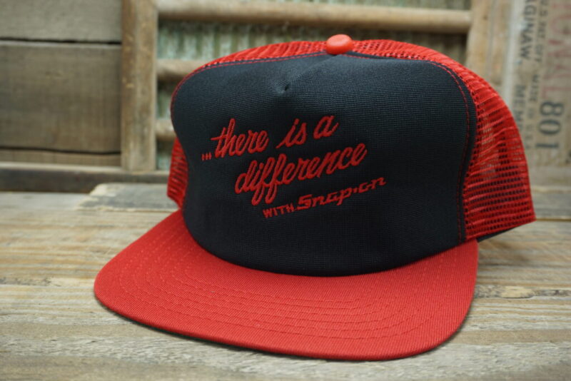 Vintage Snap-on ..There is a Difference Mesh Snapback Trucker Hat Cap New Era Made In USA