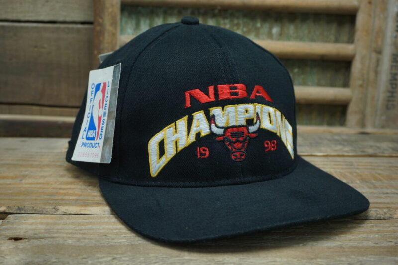 Vintage Chicago Bulls NBA Champions 1998 Snapback Trucker Hat Cap Strapback Drew Pearson