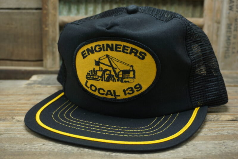 Vintage Engineers Local 139 Pro Fit Made In USA Patch Mesh Snapback Trucker Hat Cap