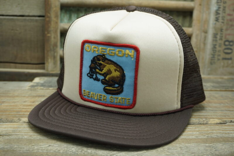 Vintage Oregon Beaver State Mohr's Made in China Mesh Patch Rope Snapback Trucker Hat Cap