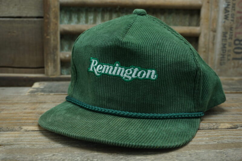 Vintage Remington Ammunition Arms Company Corduroy Rope Snapback Trucker Hat Cap