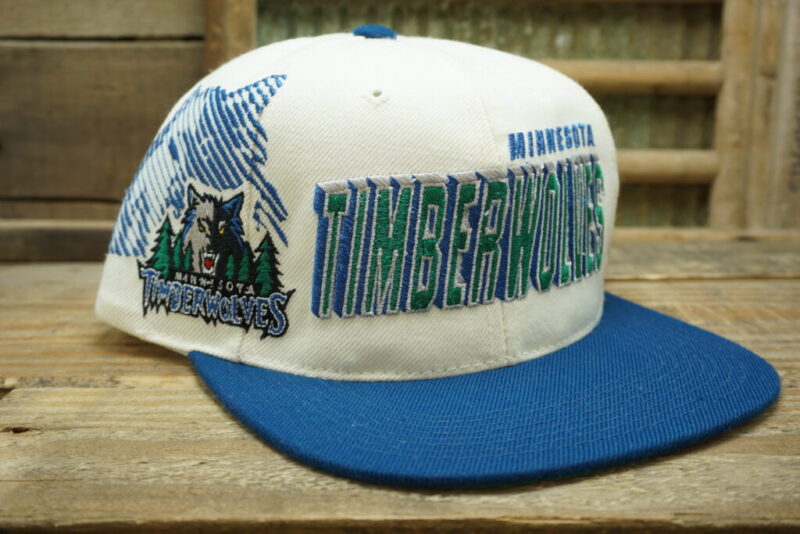 Vintage Minnesota Timberwolves Sports Specialties Shadow Snapback Trucker Hat Cap