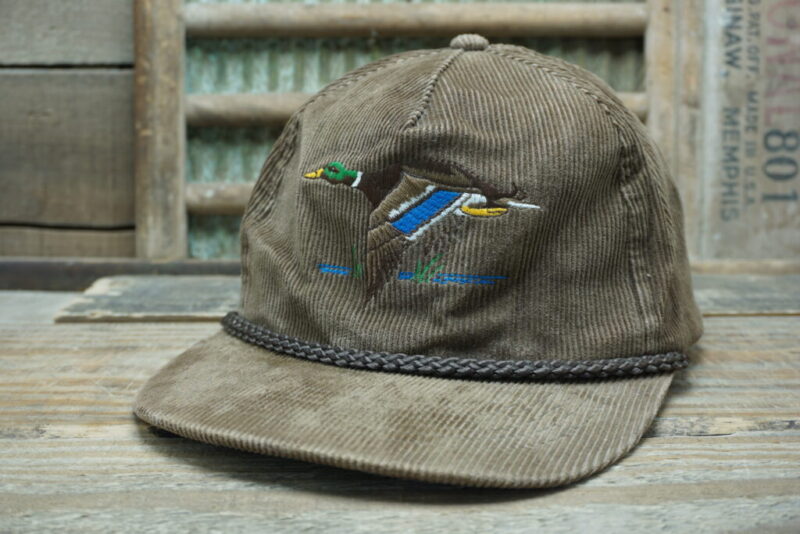 vintage Mallard Duck Corduroy Rope Hat