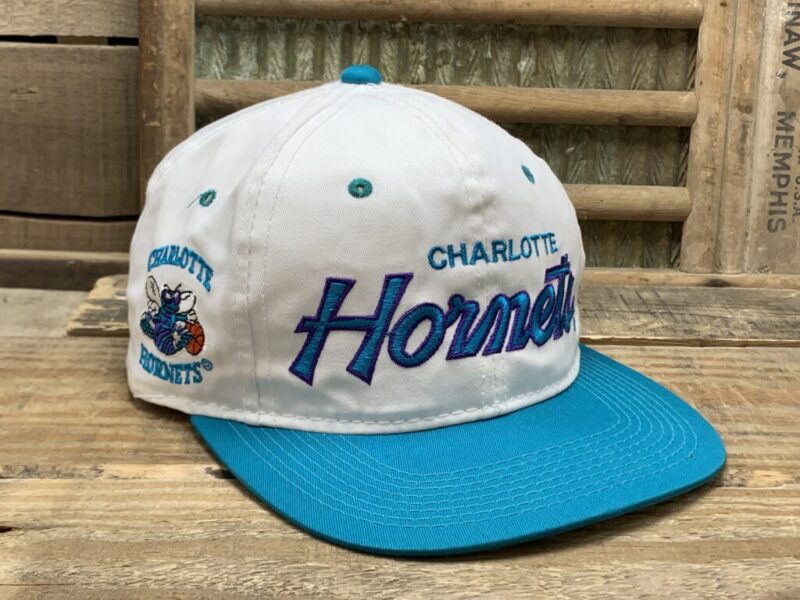 Vintage NBA Charlotte Hornets Sports Specialties Script Snapback Trucker Hat Cap The Twill