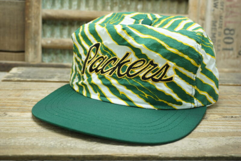 Vintage Green Bay Packers Snapback Trucker Hat Cap Zubaz Zebra Print