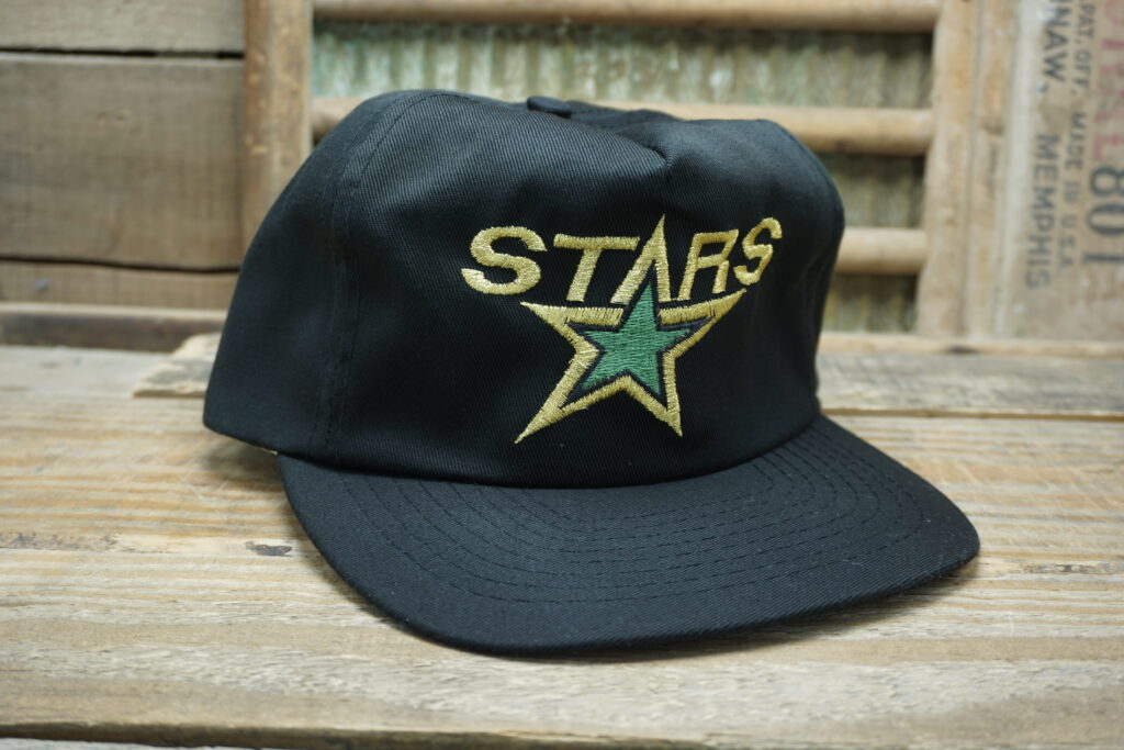 VINTAGE Dallas Stars Hat Cap Strap Back Black Green NHL Hockey Mens 90s A0