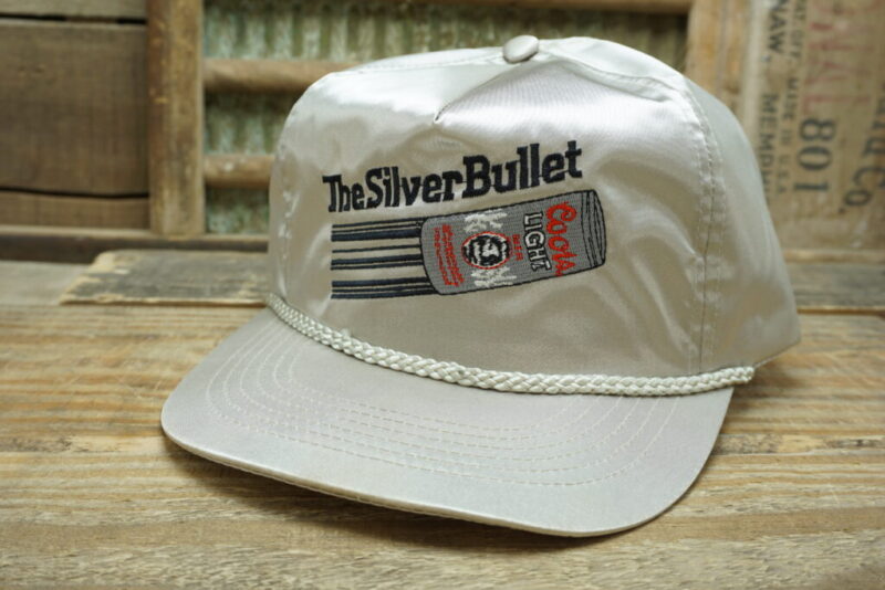 Vintage Coors Light "The Silver Bullet" Rope Hat Snapback Satin Cap