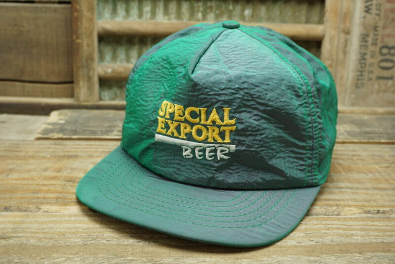 Vintage Special Export Beer Hat Snapback Satin Cap Spartan Promo Group Made in USA