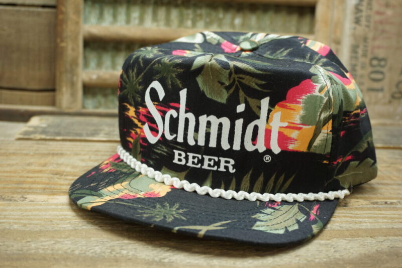 Vintage Schmidt Beer Floral Rope Hat Snapback Cap