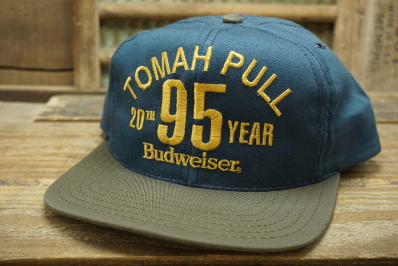 Vintage Budweiser Tomah Tractor Pull 1995 Hat 20th Anniversary Official Product Made In USA