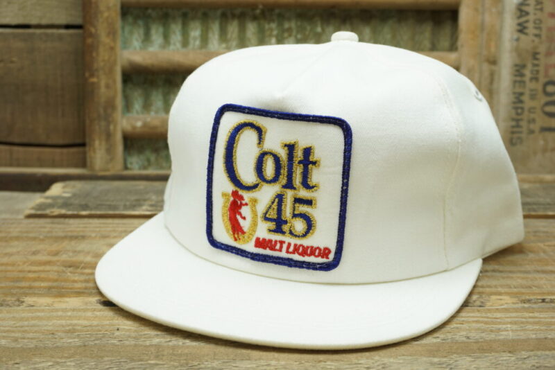 Vintage Colt 45 Malt Liquor Patch Snapback Trucker Hat Cap K Products Made In USA