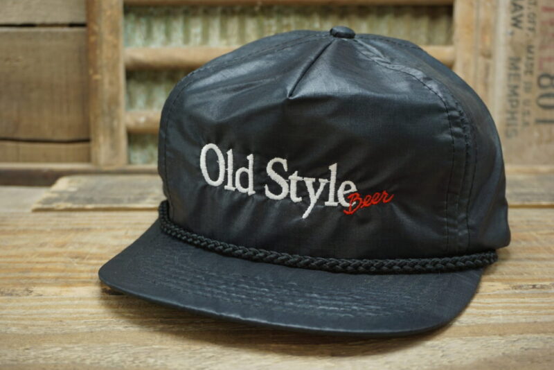 Vintage Old Style Beer Satin Rope Snapback Trucker Hat Cap Designer Award Headwear Made In Taiwan R.O.C.