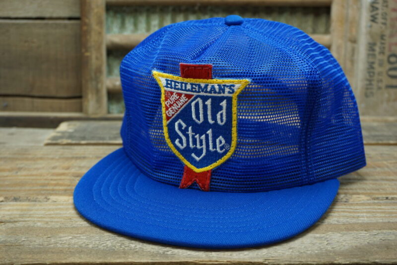 Vintage Heileman's Old Style Beer All Full Mesh Patch Snapback Trucker Hat Cap Made In USA