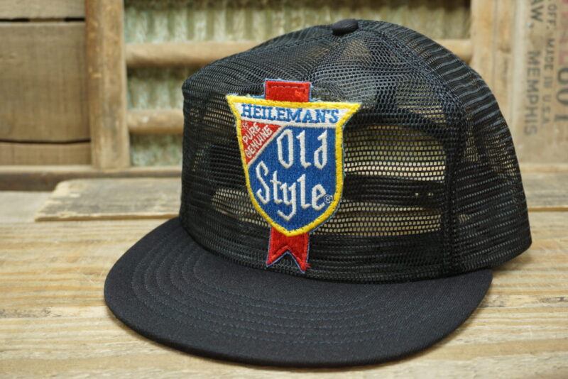 Vintage Heileman's Old Style Beer All Full Mesh Patch Snapback Trucker Hat Cap Made In USA