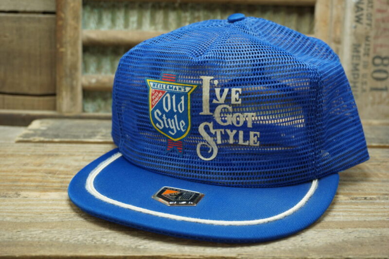 Vintage Old Style Beer I've Got Style All Full Mesh Snapback Trucker Hat Cap Snap-A-Tab Made In USA