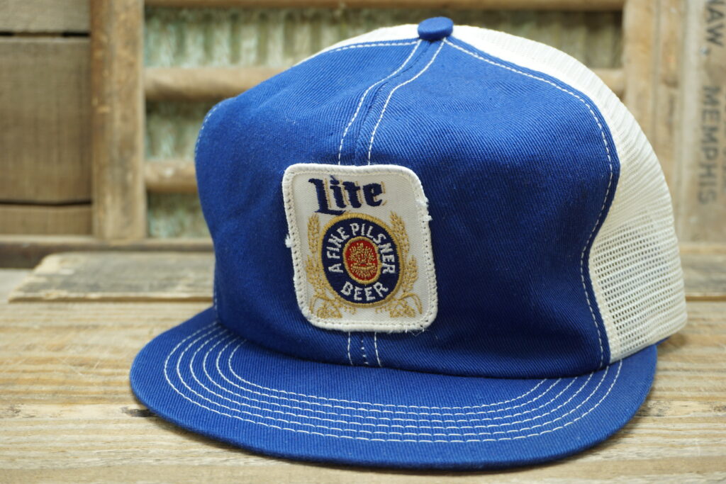 thumbnail image 2 of Blue Denim Snapback Trucker Cap With Embroidered Logo Miller 2 of 10