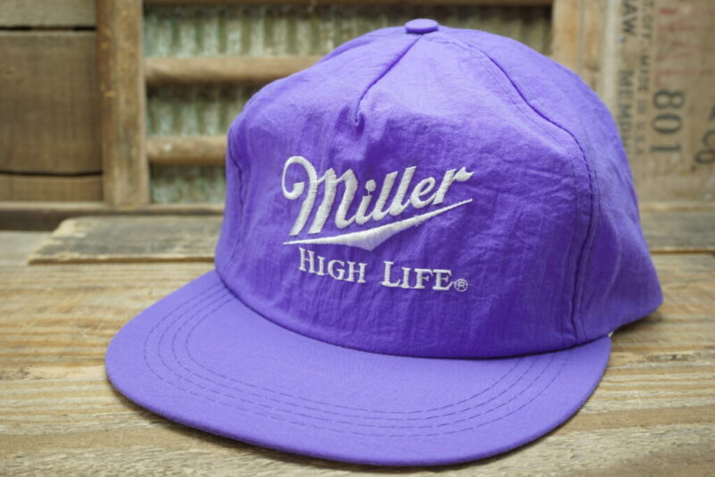Vintage Miller High Life Beer Satin Snapback Trucker Hat Cap McDowell Ent INC