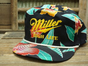 Miller High Life Beer Floral Rope Hat