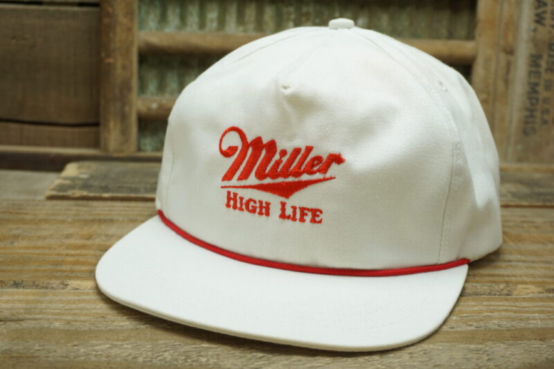 Vintage Miller High life Beer Rope Strapback Trucker Hat Cap