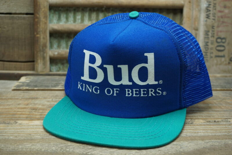 Vintage Bud Light King of Beers Hat Mesh Snapback Trucker Cap Made In USA